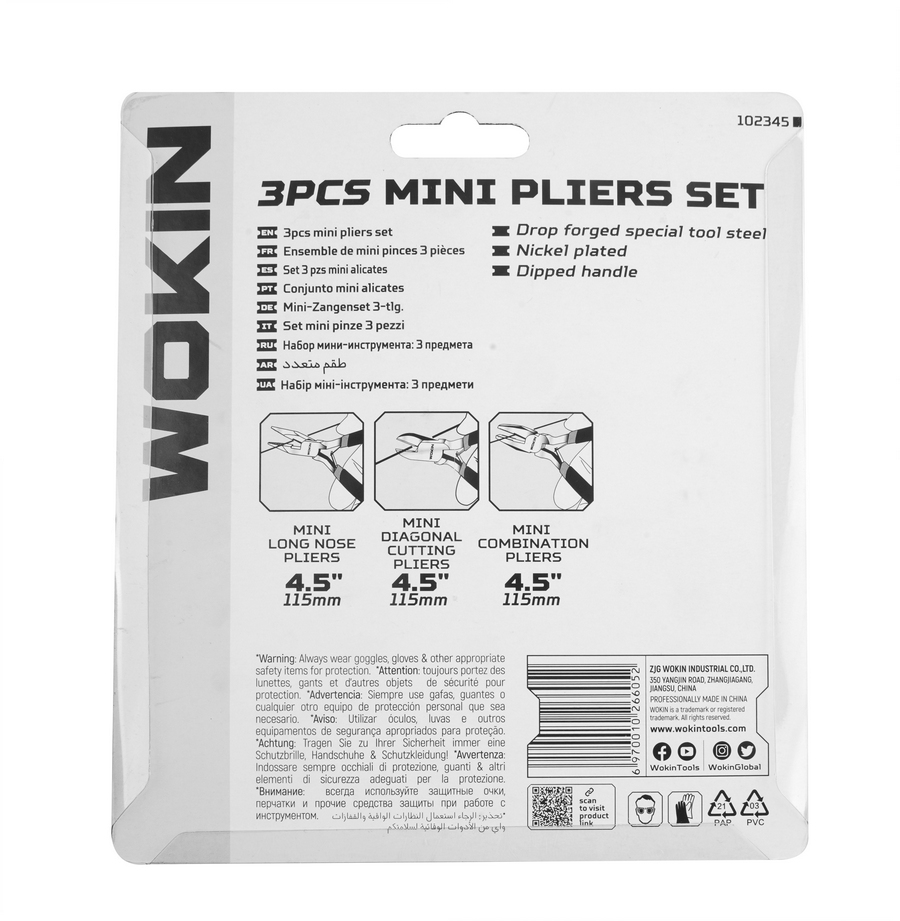 Set de Alicates Mini 3 Piezas Wokin